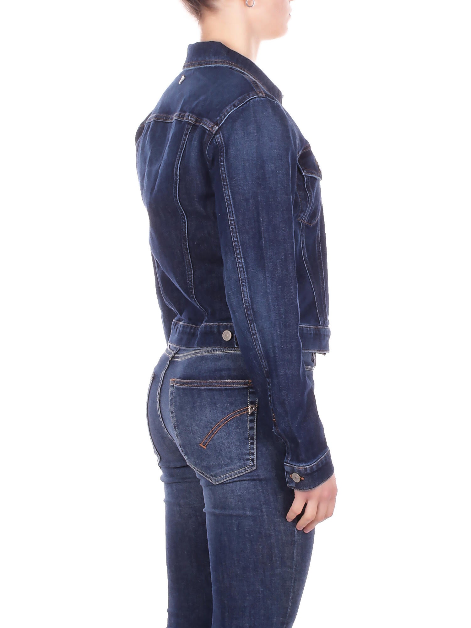 DONDUP Donna Giubbotto DJ777DSE340D 800 Giubbino slim in dnm esclusivo Denim blu