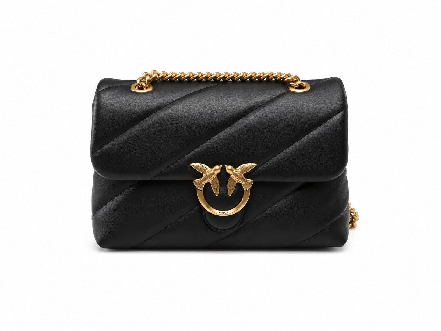 PINKO Donna Borsa Love Puff Mini Small - Nero con Dettagli Gold