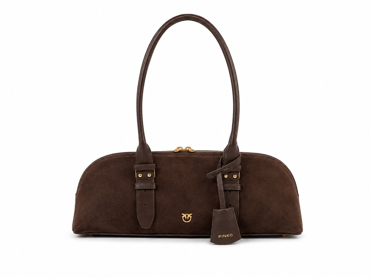 Borsa da Donna PINKO Bowling Horizontal Big in Suede Marrone - Modello 106169 A2JH L74V