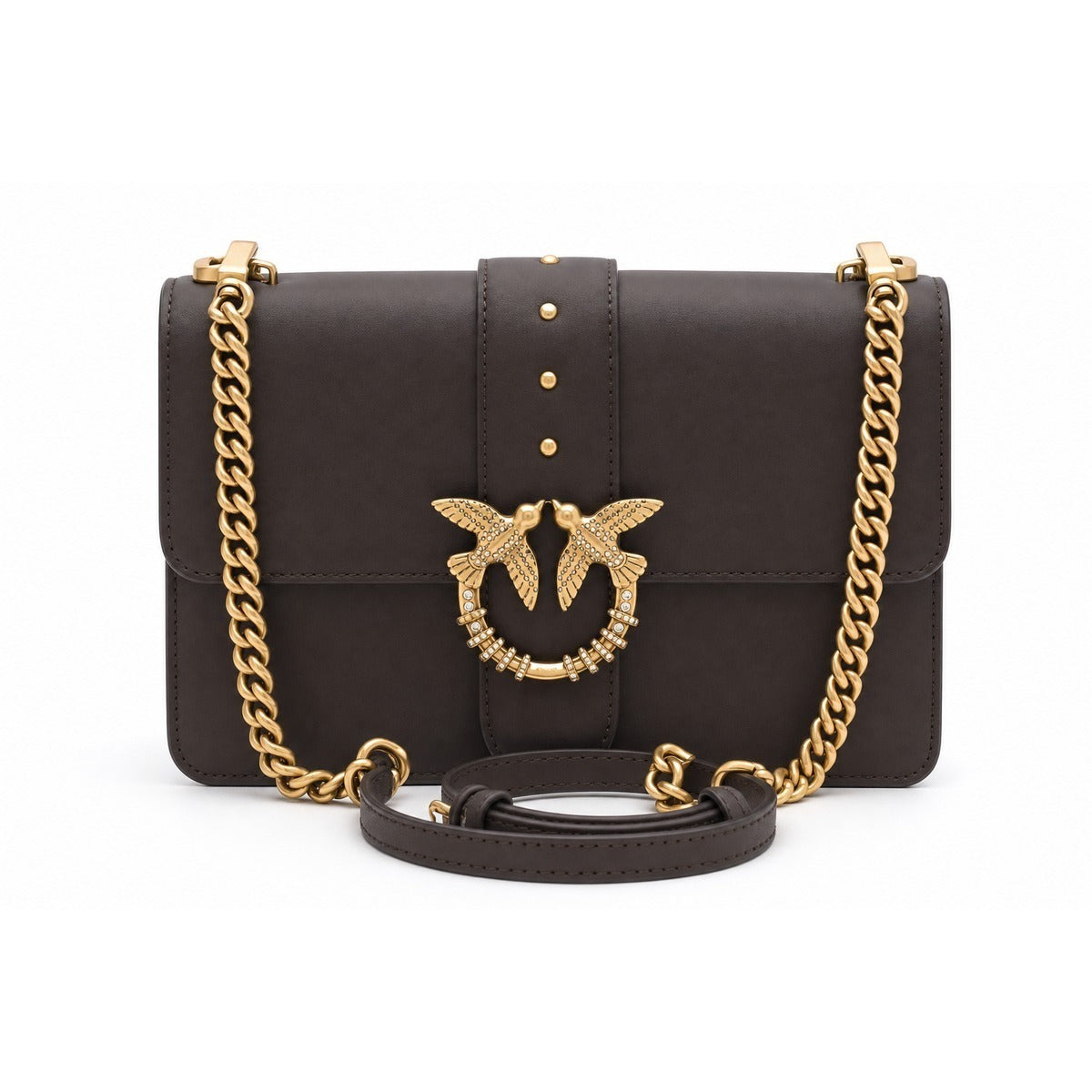 Borsa da Donna PINKO 107070 A0F1 M12Q Ove One Classic con Nuova Fibbia, Colore Marrone