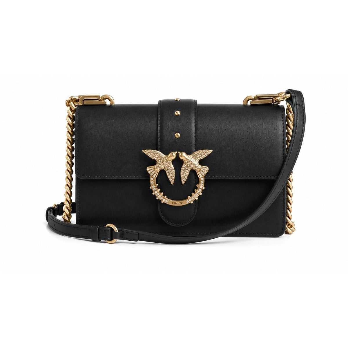 PINKO Donna Borsa Love One Mini New Buckle Nero Gold