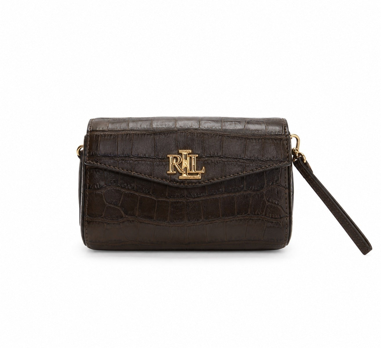 Borsa da Donna Ralph Lauren 432P15659 002 in Pelle Stampa Coccodrillo Verde