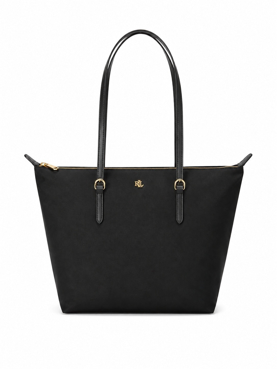 Elegante Borsa Tote Medium Keaton 26 in Pelle Nera - RALPH LAUREN Donna