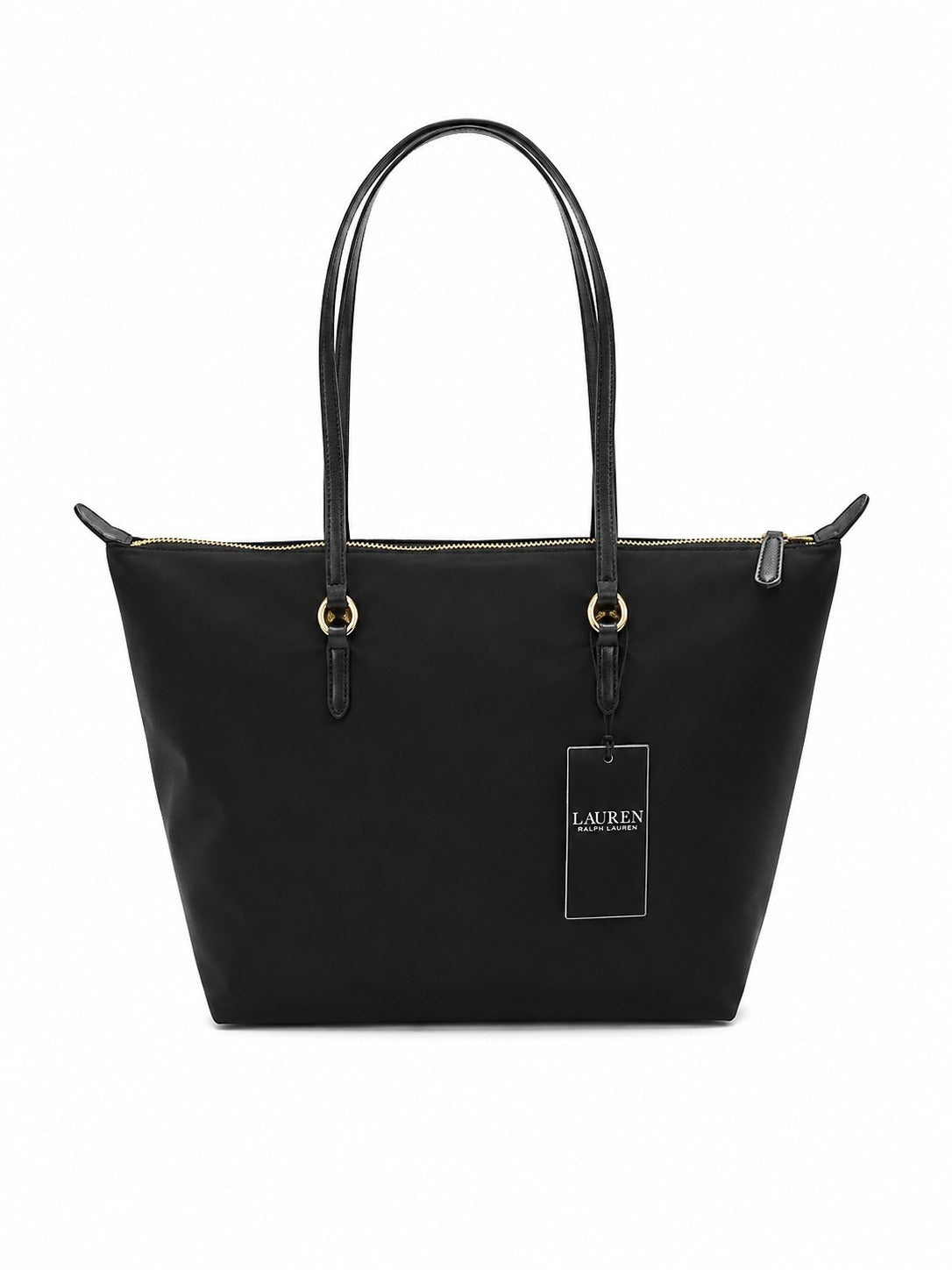 Elegante Borsa Tote Medium Keaton 26 in Pelle Nera - RALPH LAUREN Donna