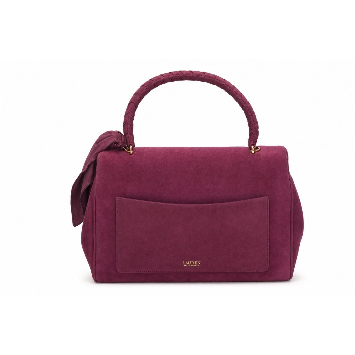 RALPH LAUREN Borsa Donna Farrah Soft-Satchel Medium in Amaranto