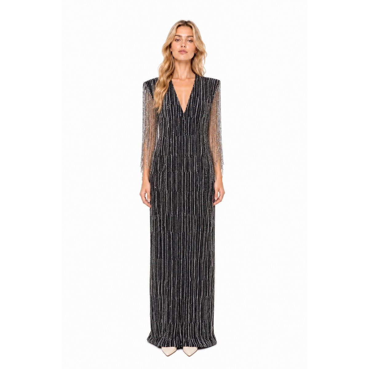 Abito da Donna Elegante PINKO 107786 A3O5 ZI4 Alfa in Tulle Ricamato Nero