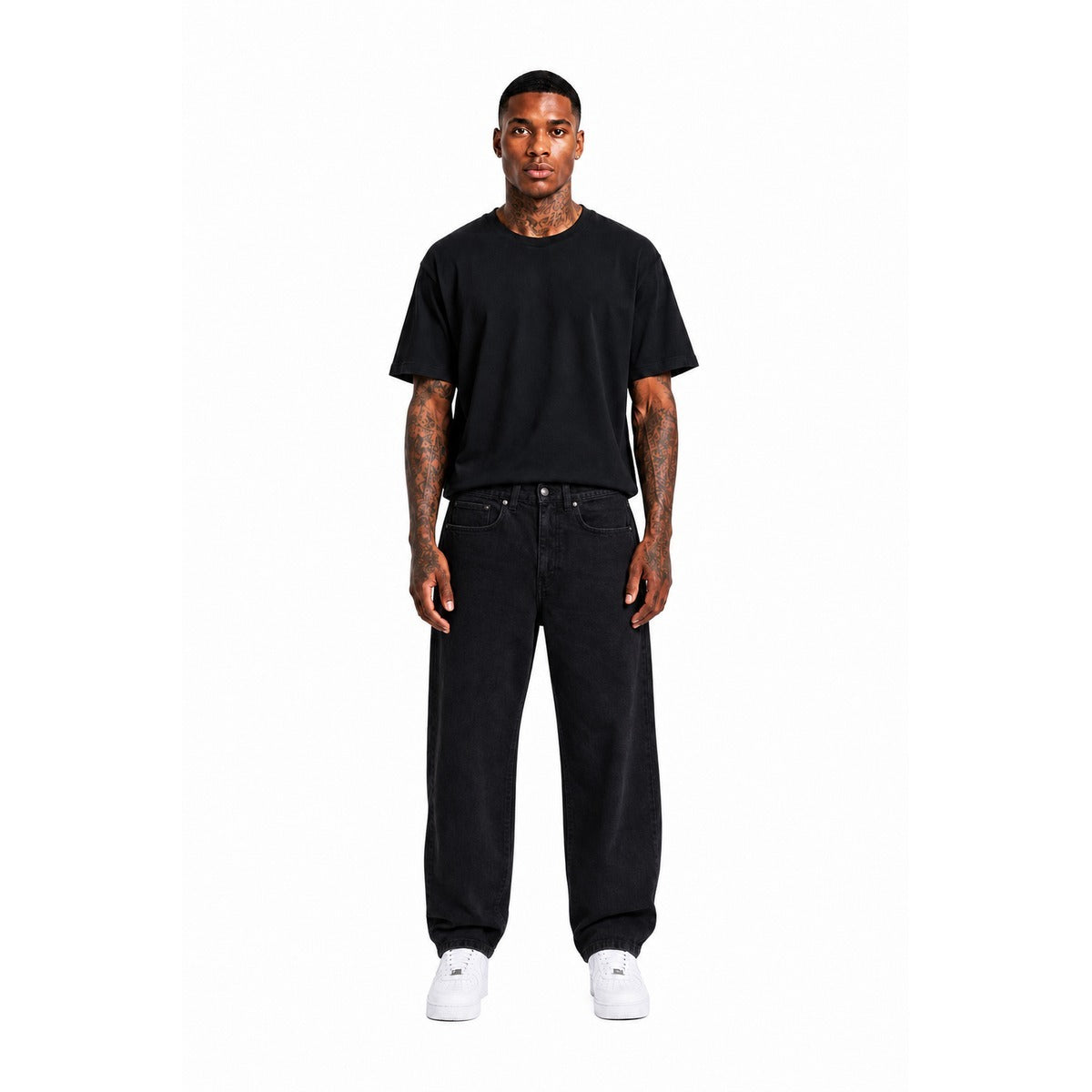 Pantalone Uomo CARHARTT WIP I036728 8906 Aaron pant 'camano' denim Black