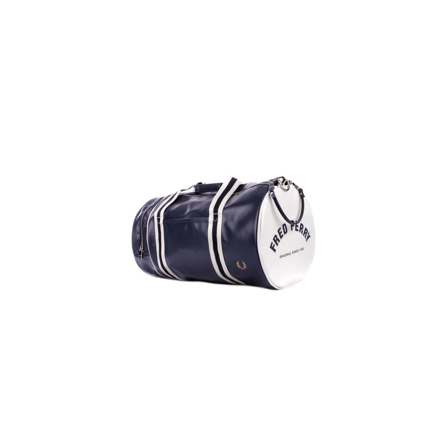 Image of FRED PERRY Uomo Borsone L7255 635 Fp classic barrel bag Blu beige