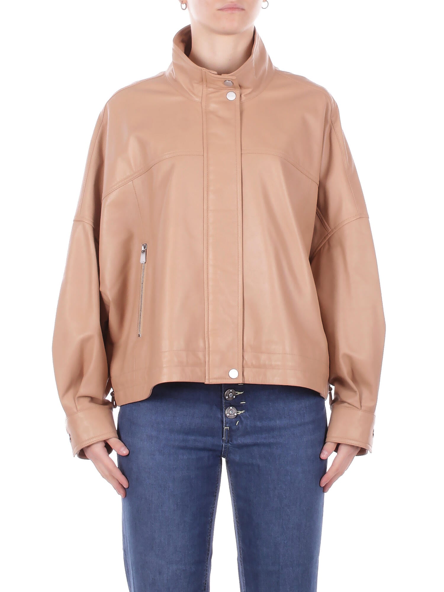PINKO Donna Giubbotto 106235A31Y D41 Bailee blouson nappa Beige