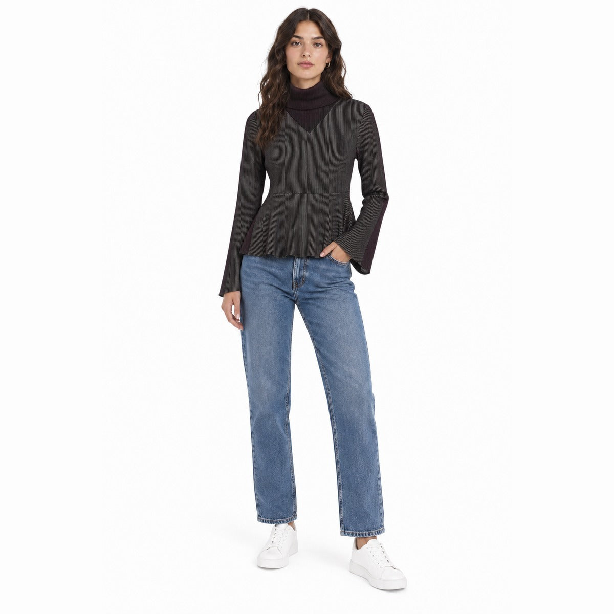 Maglia Donna MACRON ONE Amelia Plisset Tricot Shirt in Nero