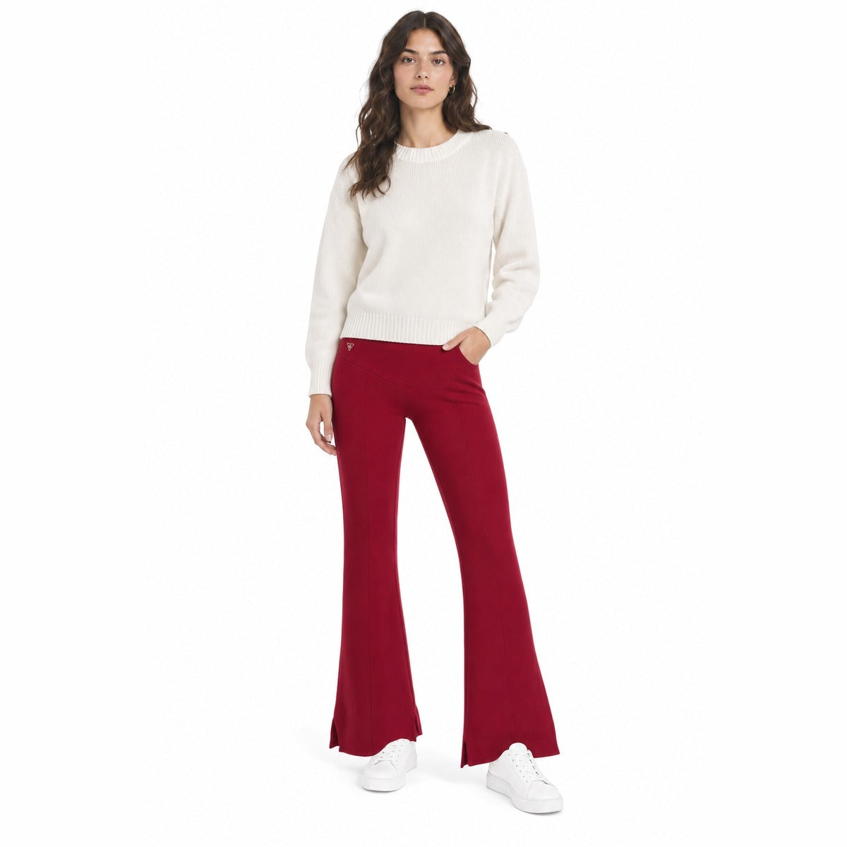 Pantalone Donna MACRON ONE Harper - Pantaloni ampi e lunghi in Bordeaux