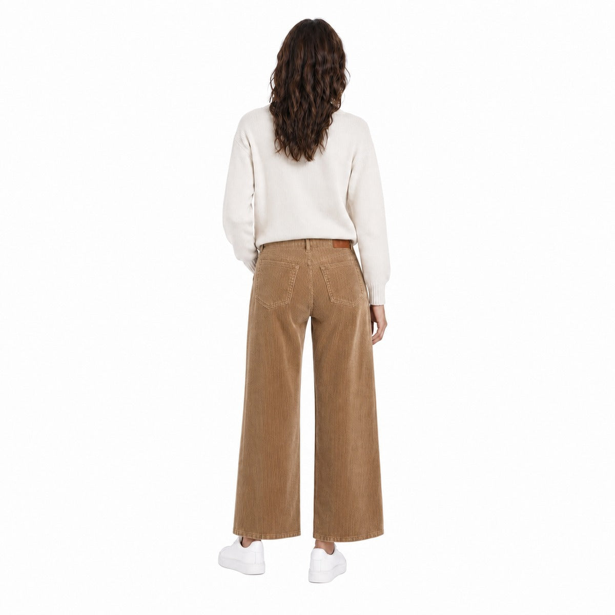 Pantalone Donna RALPH LAUREN 200B34256 004 a Gamba Larga in Tessuto Camel
