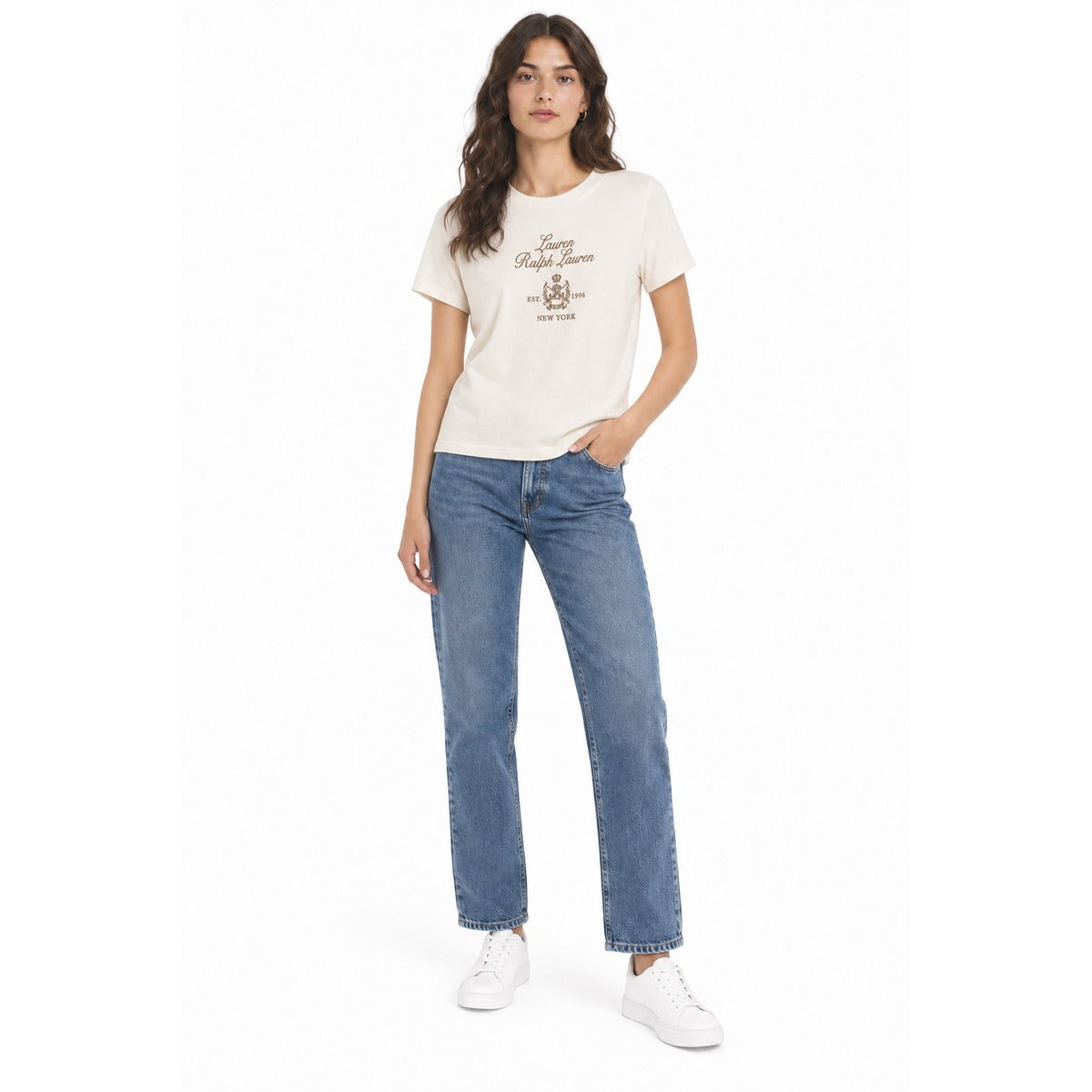 T-shirt Donna RALPH LAUREN 200P13943 002 Cotton jersey Crema