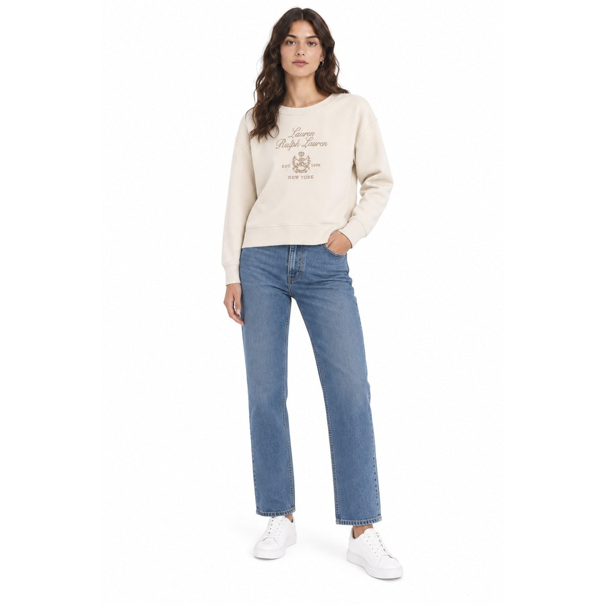 Maglia Donna RALPH LAUREN 200P13944 002 Easy french terry Crema