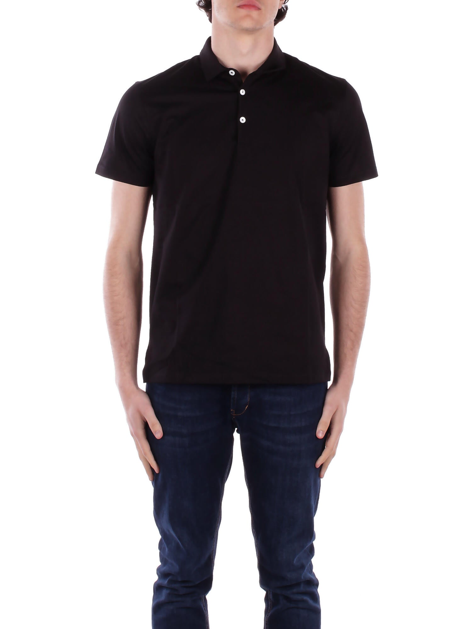 Image of DONDUP Uomo Polo US349JF0271UXXX 999 Manica corta Nero