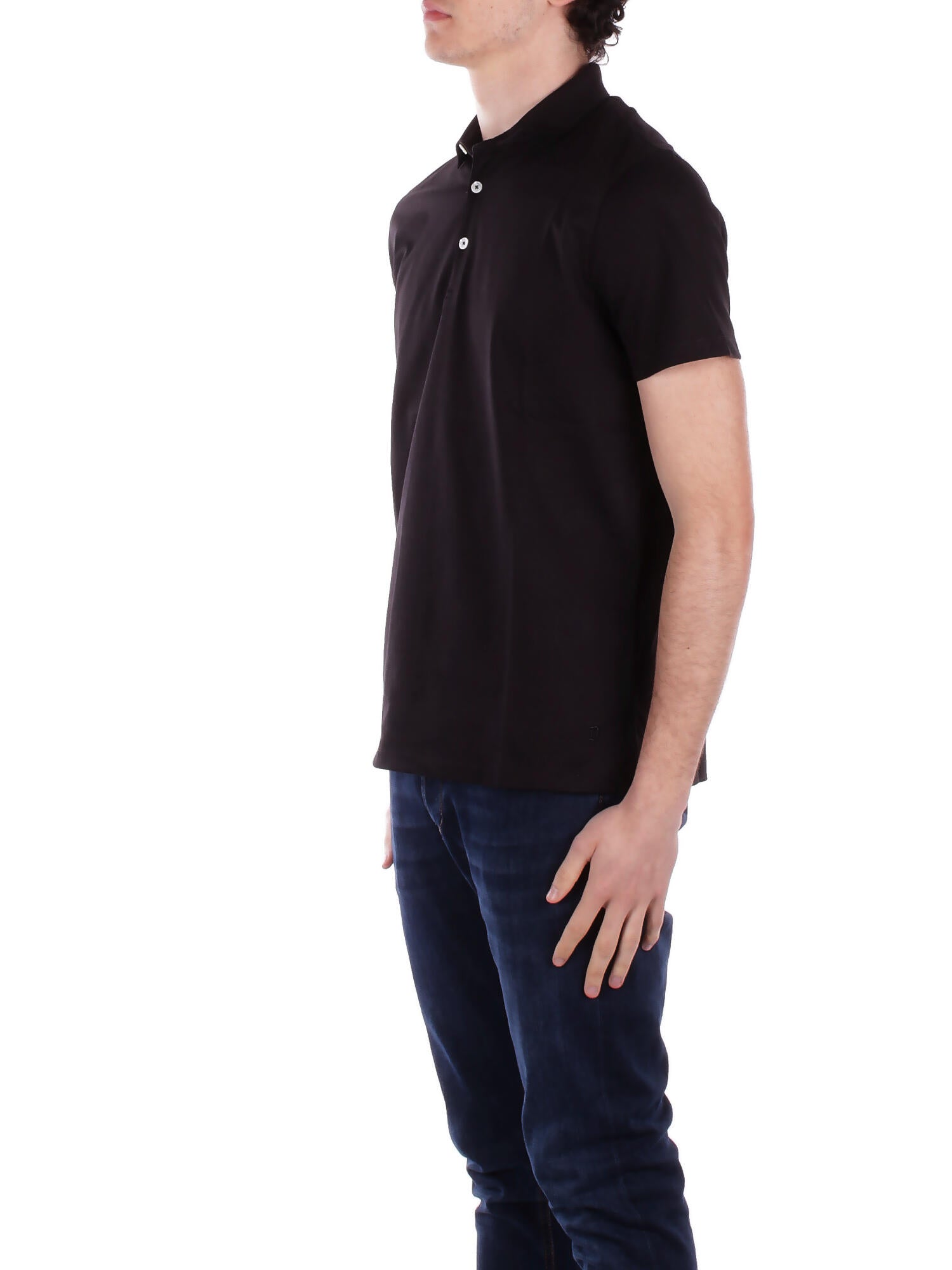 DONDUP Uomo Polo US349JF0271UXXX 999 Manica corta Nero