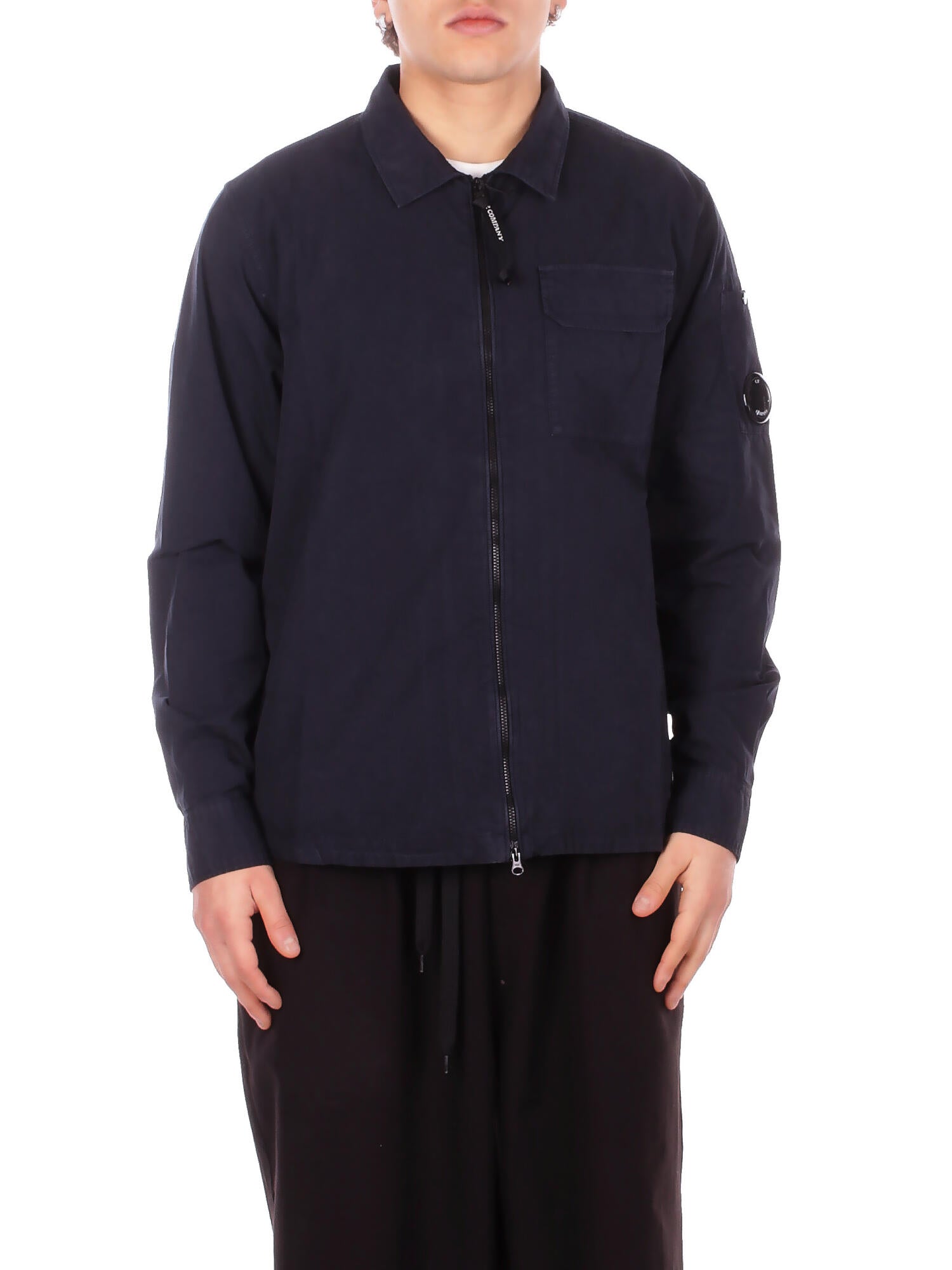 CP COMPANY Uomo Giubbotto RCCMOS705A110143G 888 Organic gabardine zipped lens Total eclipse