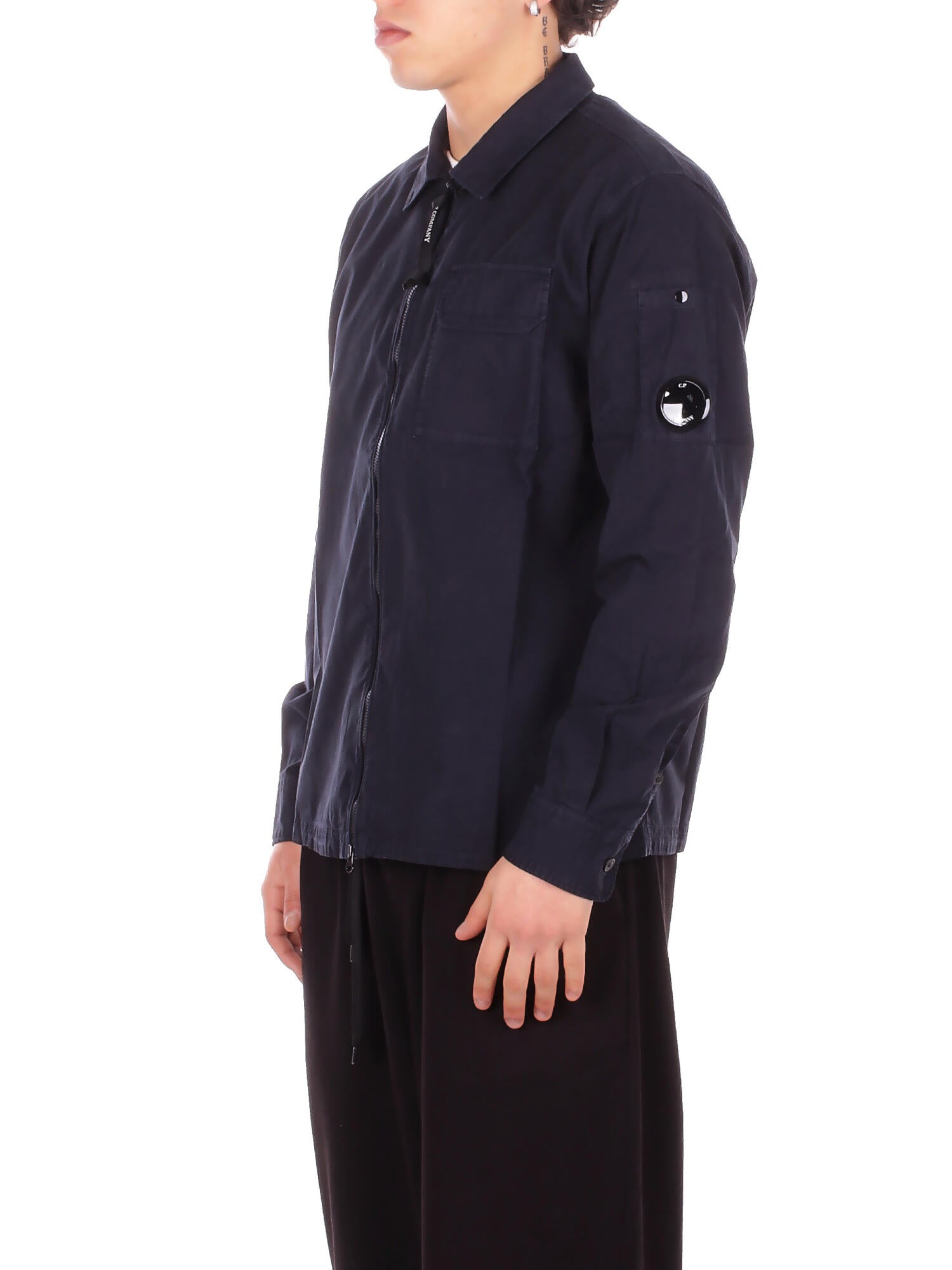 CP COMPANY Uomo Giubbotto RCCMOS705A110143G 888 Organic gabardine zipped lens Total eclipse
