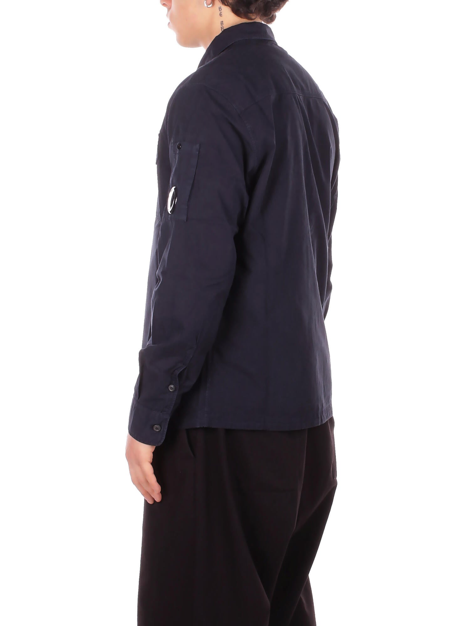 Image of CP COMPANY Uomo Giubbotto RCCMOS705A110143G 888 Organic gabardine zipped lens Total eclipse