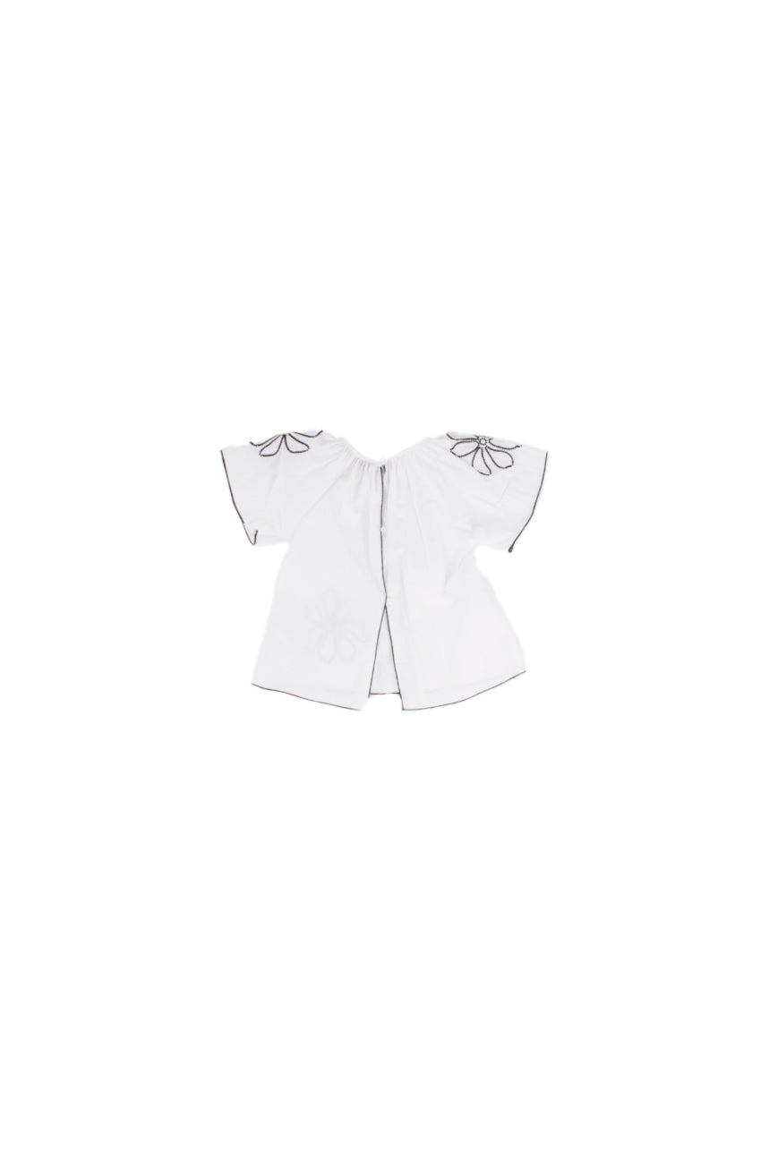 Image of T-shirt Bambina MANILA GRACE Latte Ricami