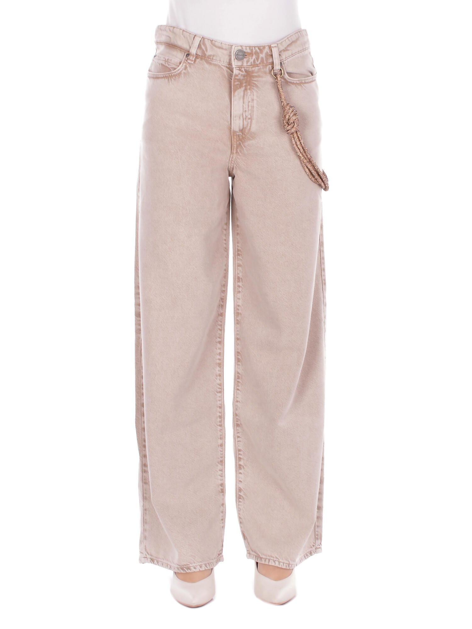PINKO Donna Pantalone 104601A33R C88 Lauryn loose bull slegato Beige