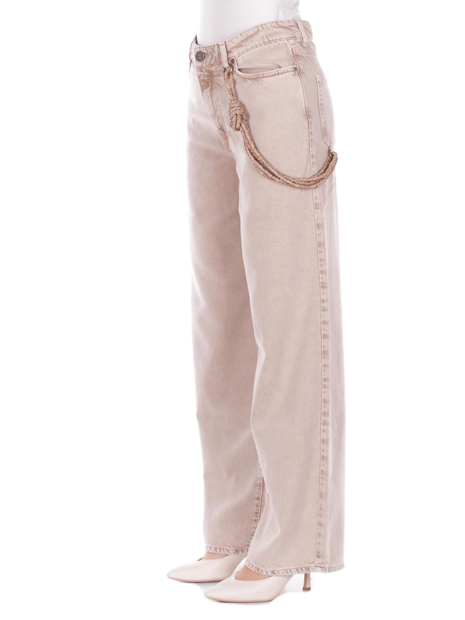 PINKO Donna Pantalone 104601A33R C88 Lauryn loose bull slegato Beige