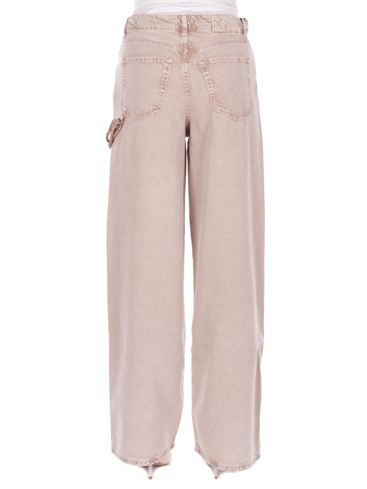 Image of PINKO Donna Pantalone 104601A33R C88 Lauryn loose bull slegato Beige