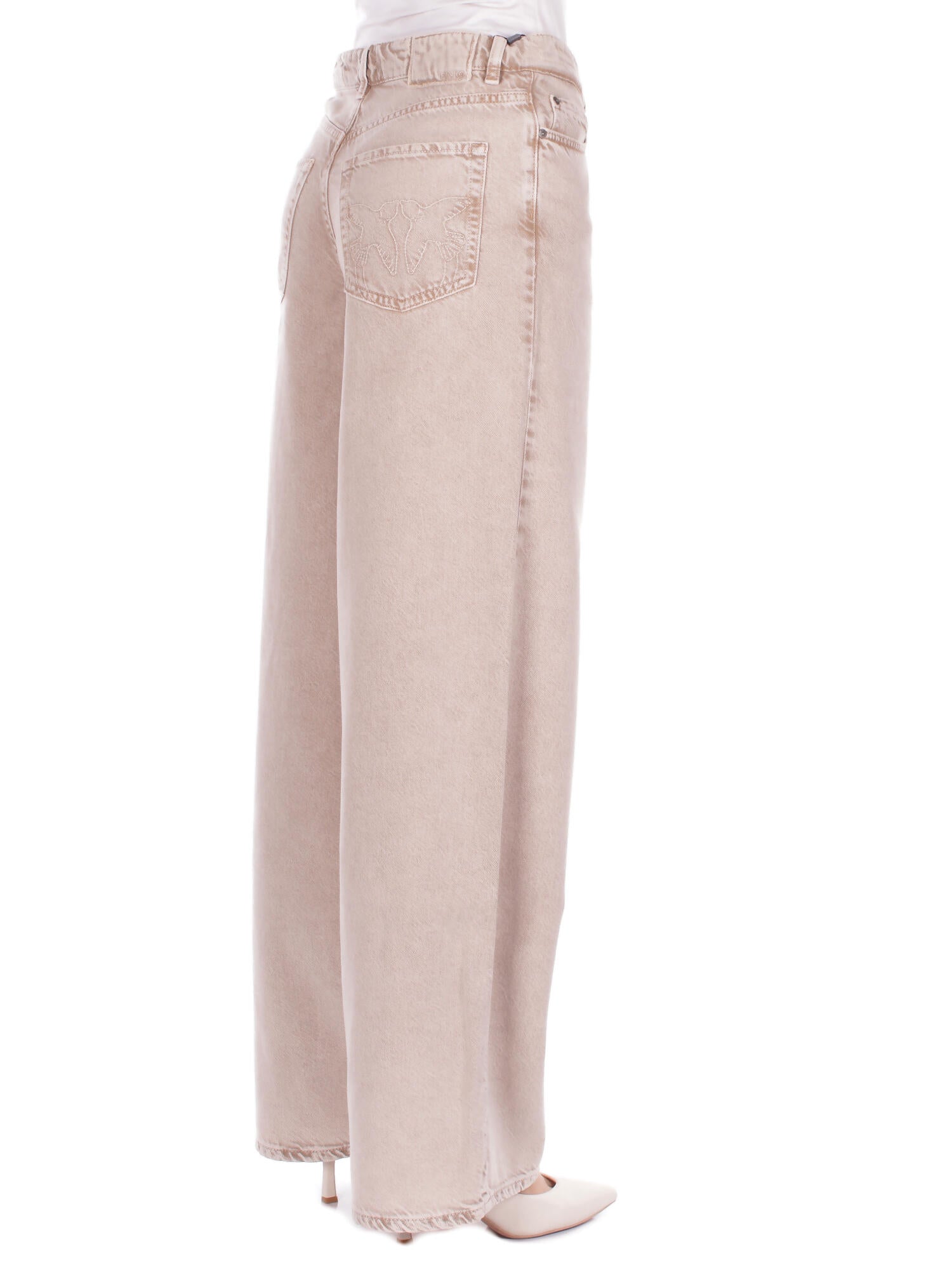 Image of PINKO Donna Pantalone 104601A33R C88 Lauryn loose bull slegato Beige