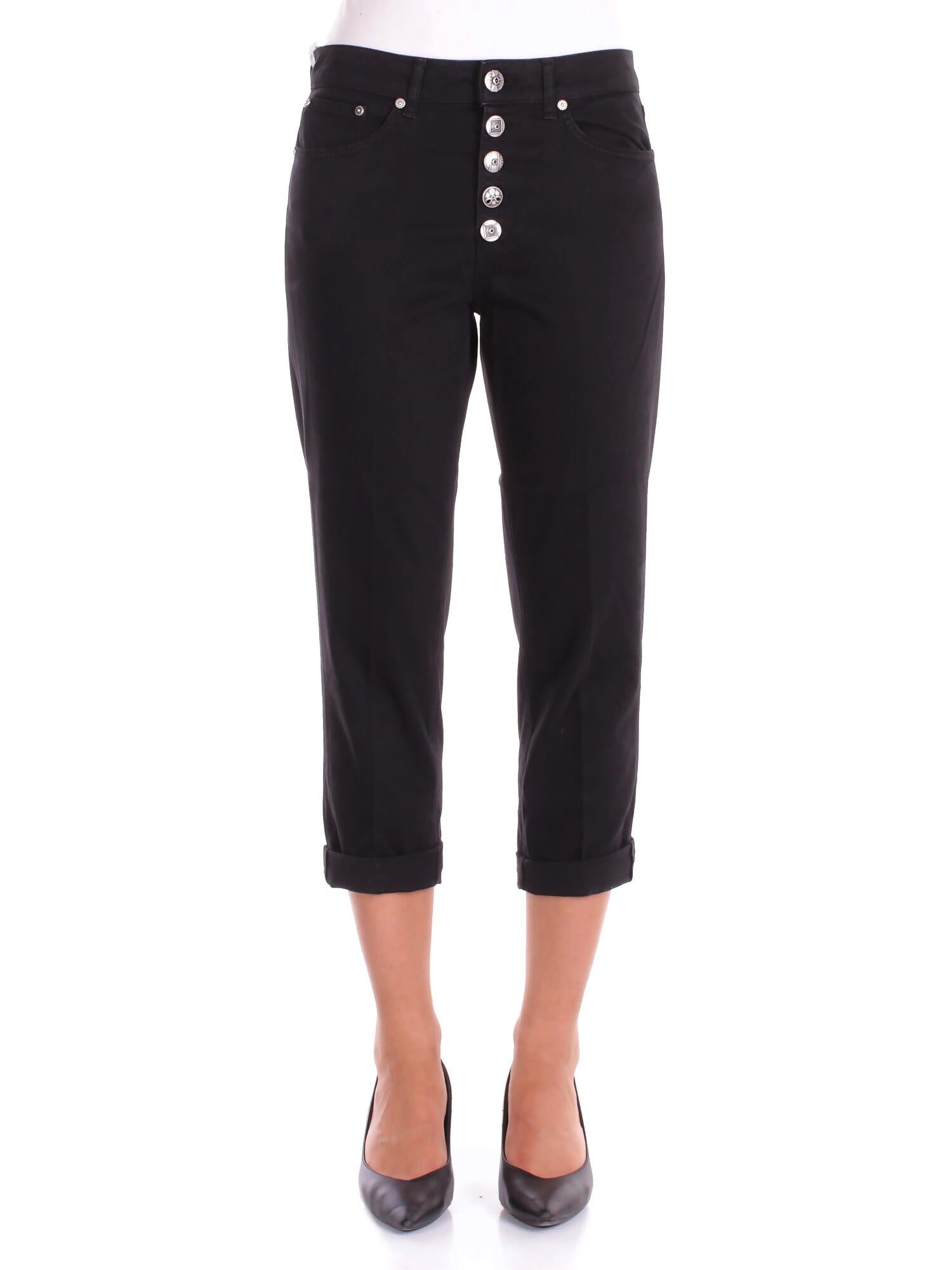 DONDUP Donna Pantalone DP268B GSE043PTD 999 Pantalone koons bott gioiello Nero