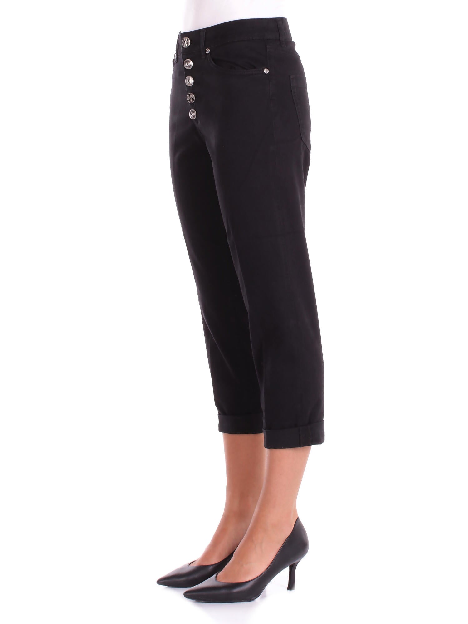 DONDUP Donna Pantalone DP268B GSE043PTD 999 Pantalone koons bott gioiello Nero