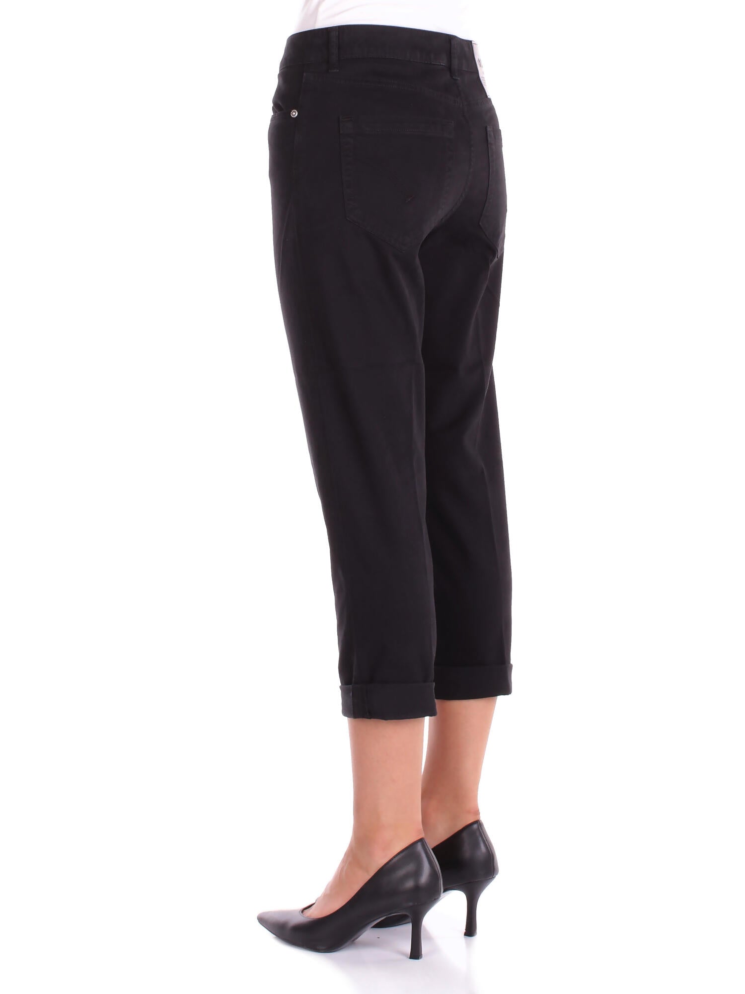 Image of DONDUP Donna Pantalone DP268B GSE043PTD 999 Pantalone koons bott gioiello Nero