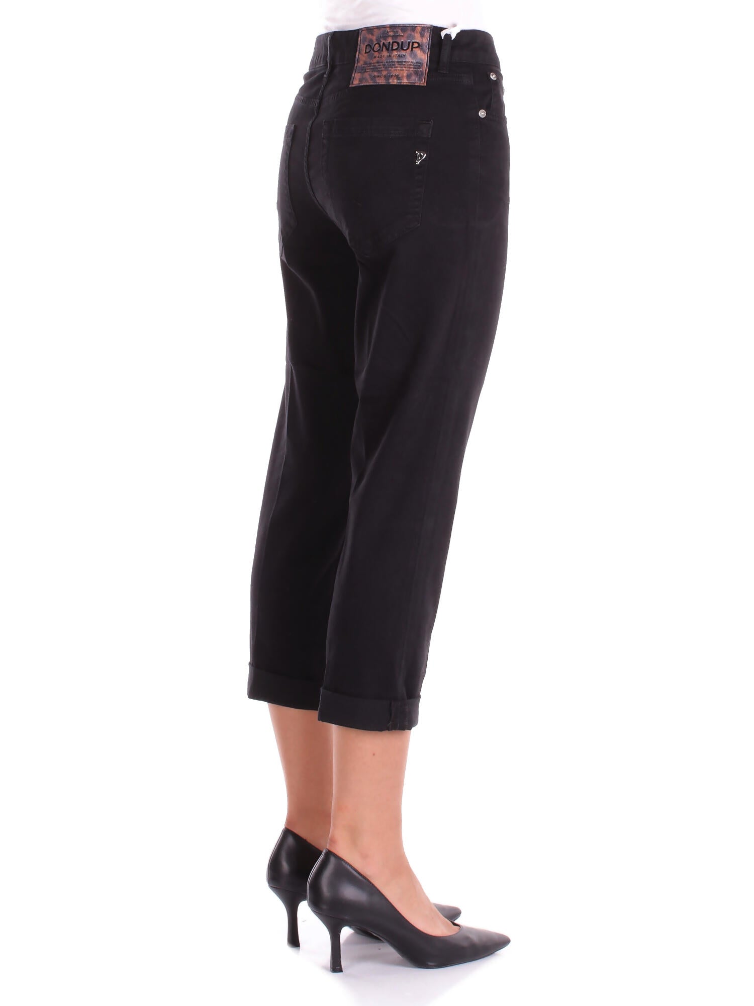 Image of DONDUP Donna Pantalone DP268B GSE043PTD 999 Pantalone koons bott gioiello Nero