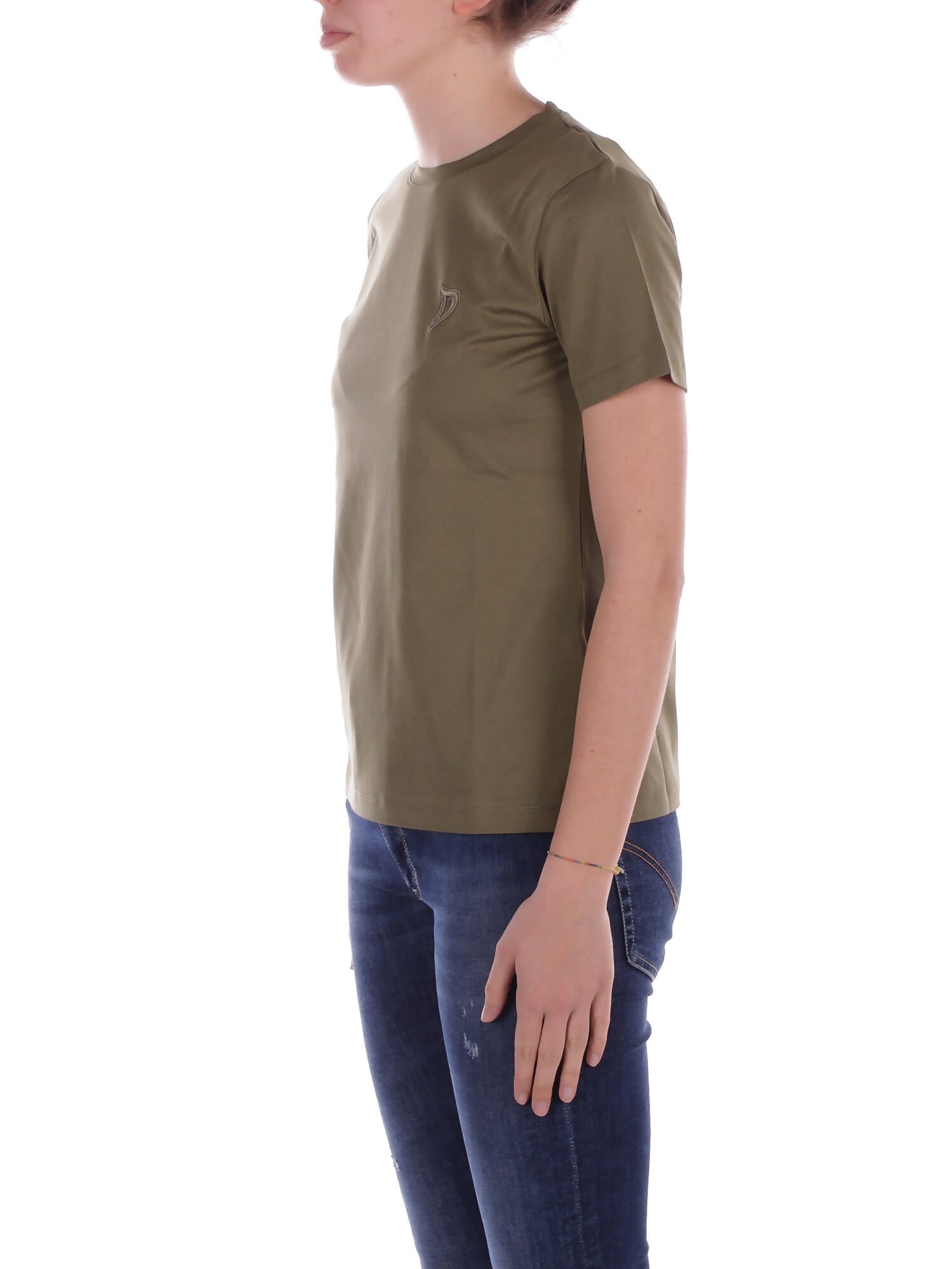 DONDUP Donna T-shirt S746JF0271DFZ4 633  Verde militare