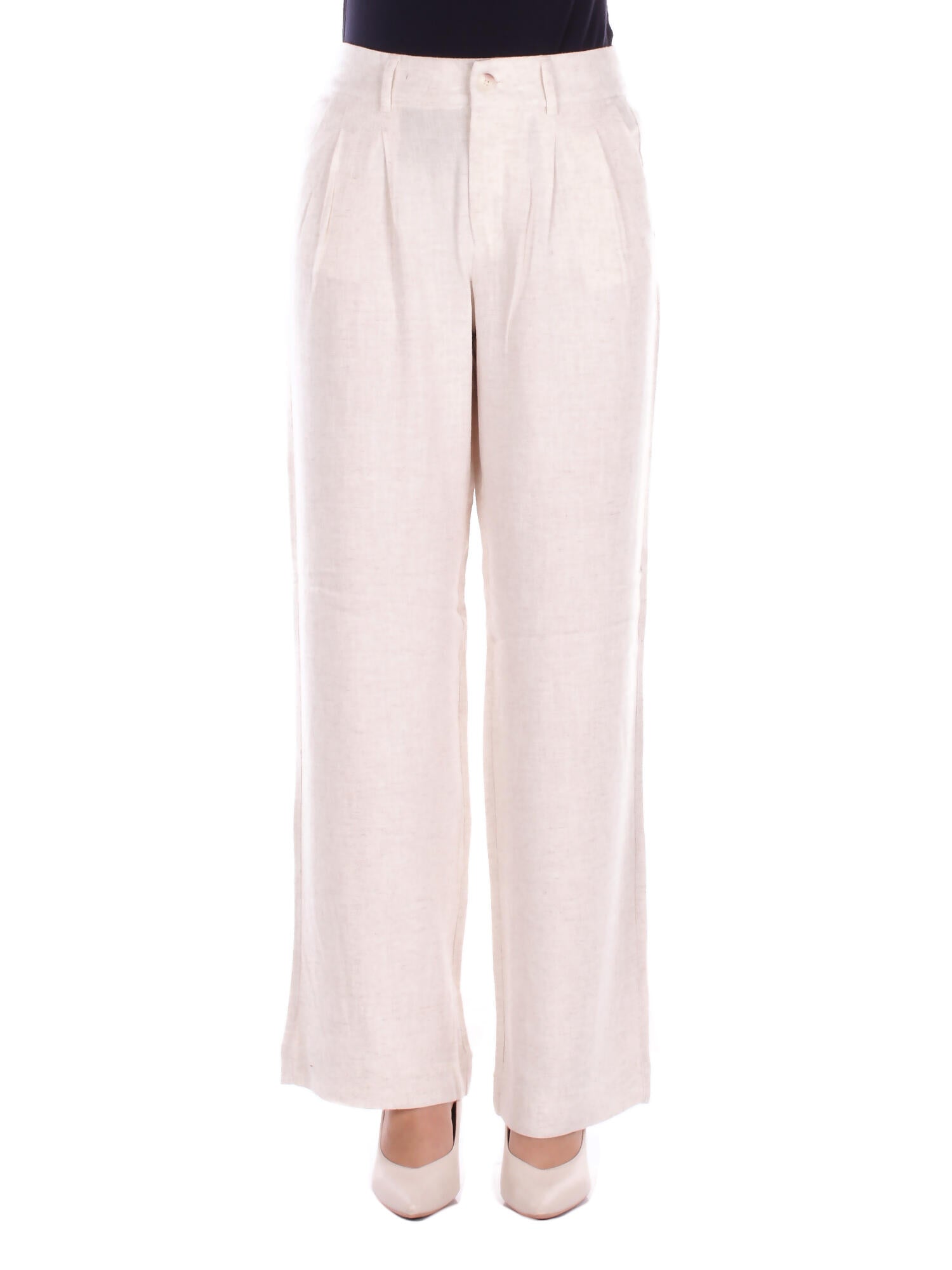 ONLY Donna Pantalone 15367424 MOONBEAM Onlsiesta mw linen bl pleat Moonbeam