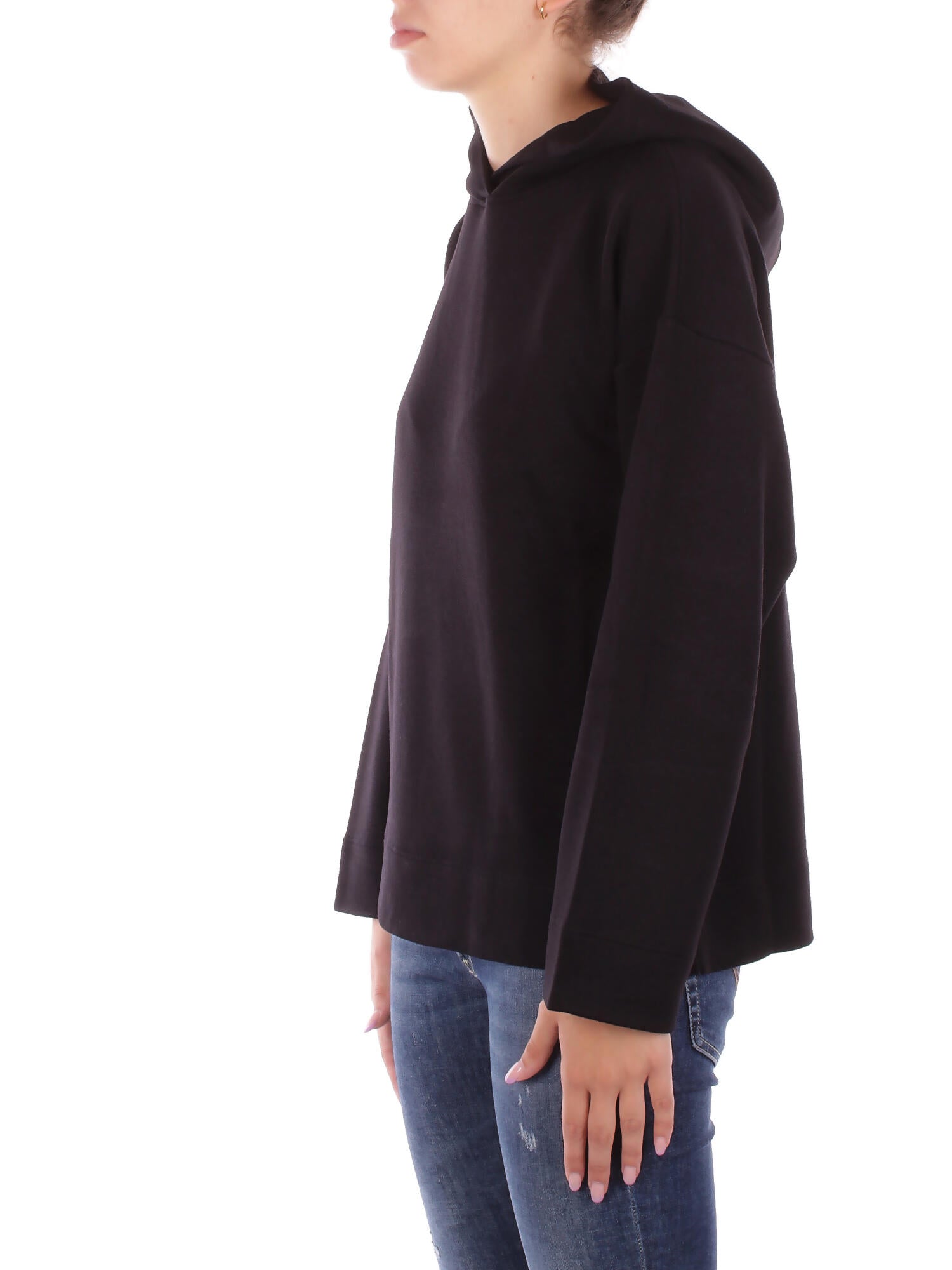 DONDUP Donna Felpa F513 KF0253XXX 999 Felpa cappuccio Nero