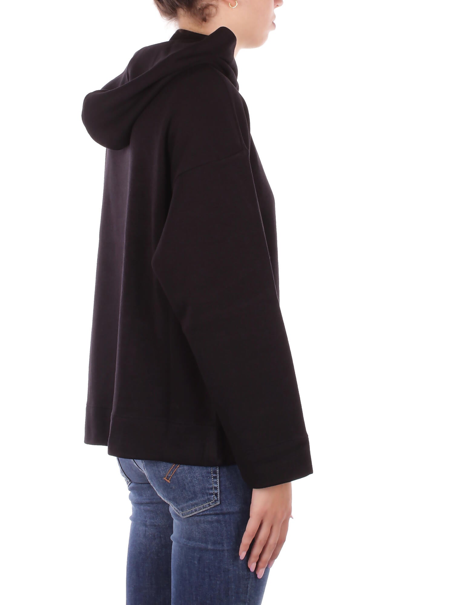 Image of DONDUP Donna Felpa F513 KF0253XXX 999 Felpa cappuccio Nero