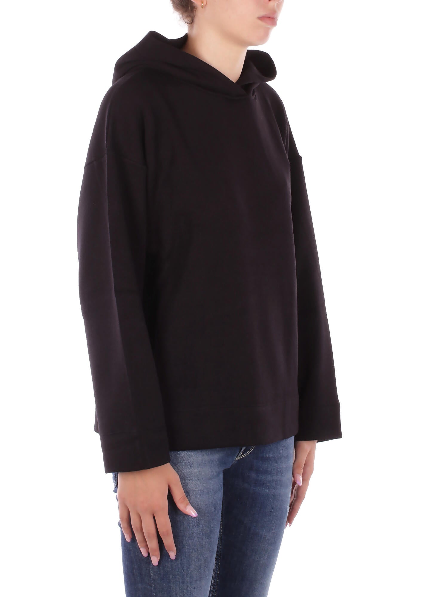 Image of DONDUP Donna Felpa F513 KF0253XXX 999 Felpa cappuccio Nero
