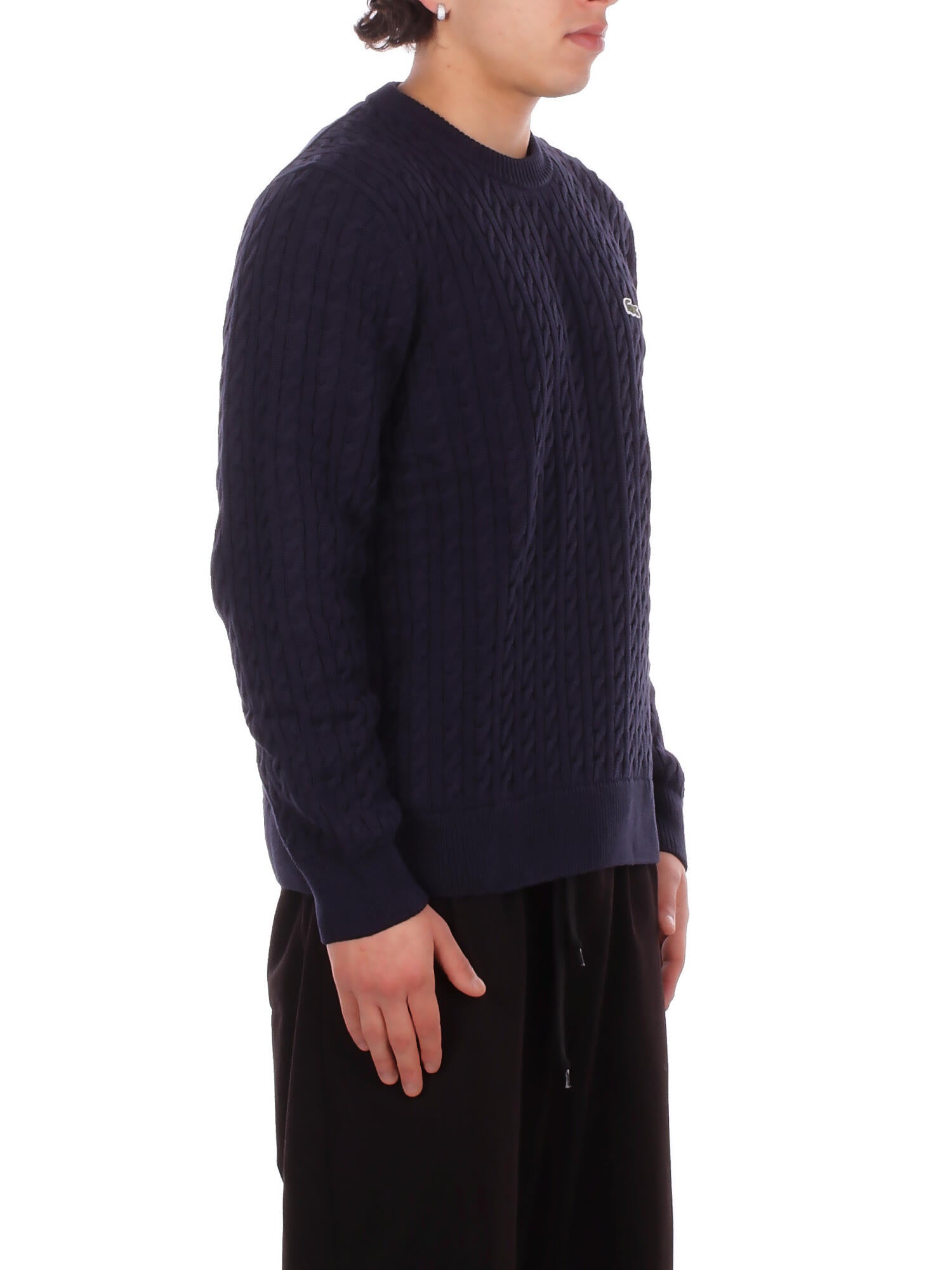 LACOSTE Uomo Maglia AH7627 802 Pullover Blu