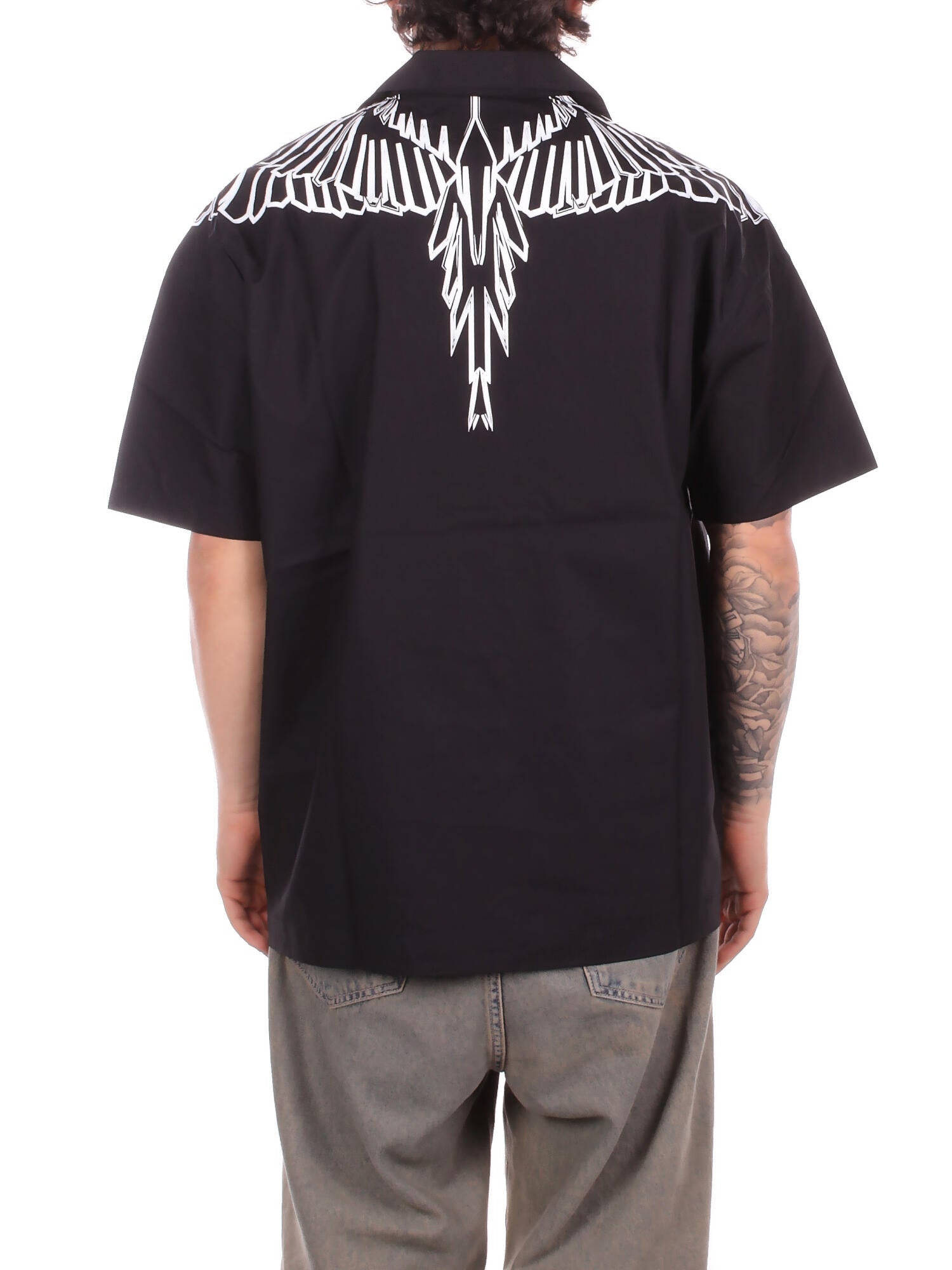 Image of MARCELO BURLON COUNTY OF MILAN Uomo Camicia S6CMMASI009 110 Popeline shirt man Black