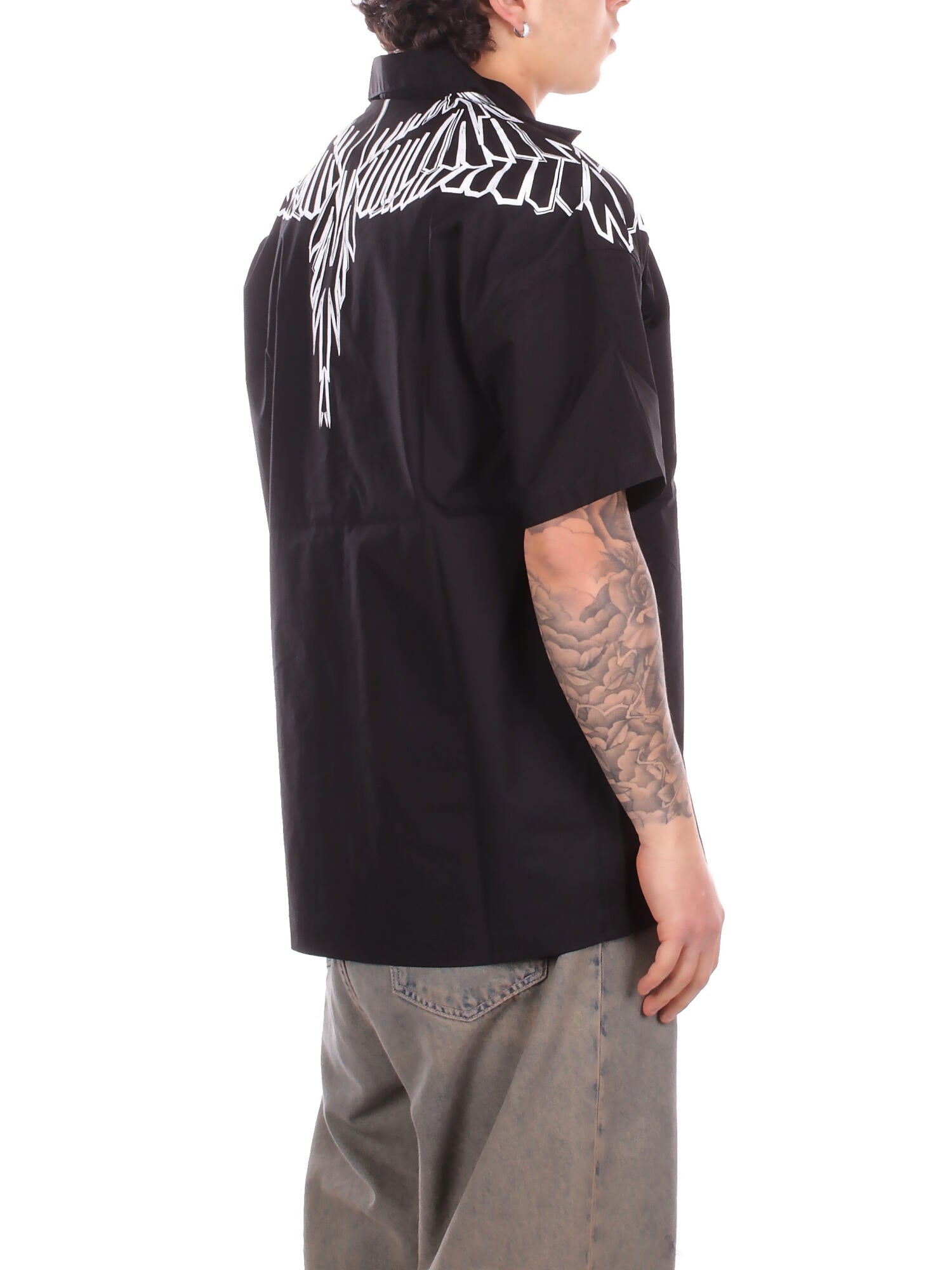 Image of MARCELO BURLON COUNTY OF MILAN Uomo Camicia S6CMMASI009 110 Popeline shirt man Black
