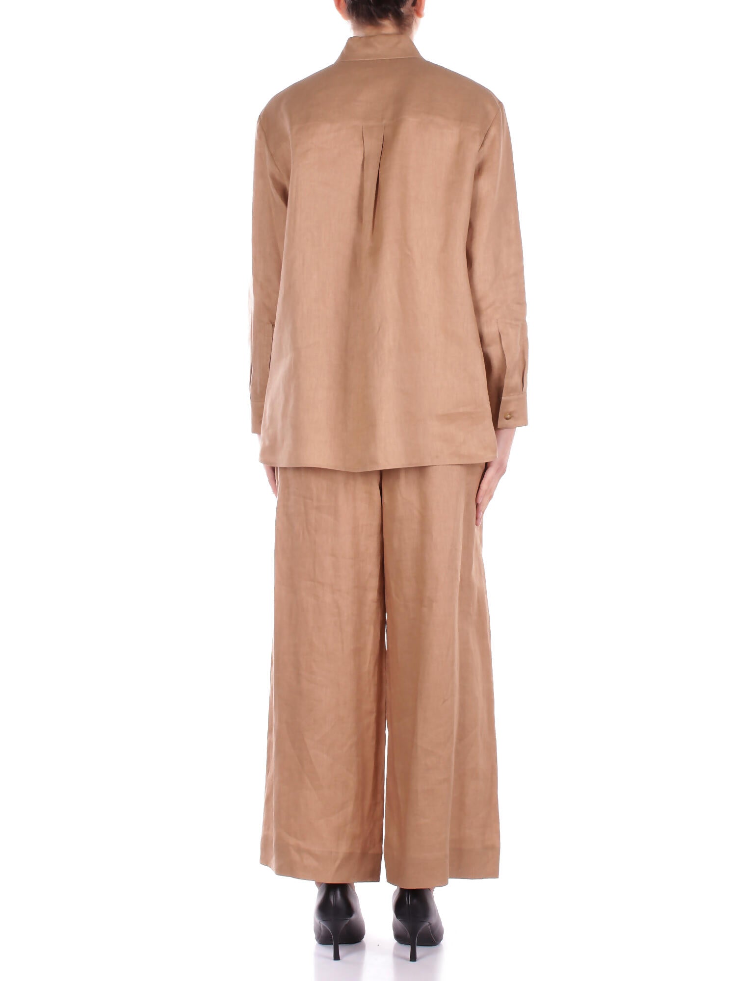 Image of MAX MARA Donna Camicia NOEL 008 Camicia puro lino lavata Cammello