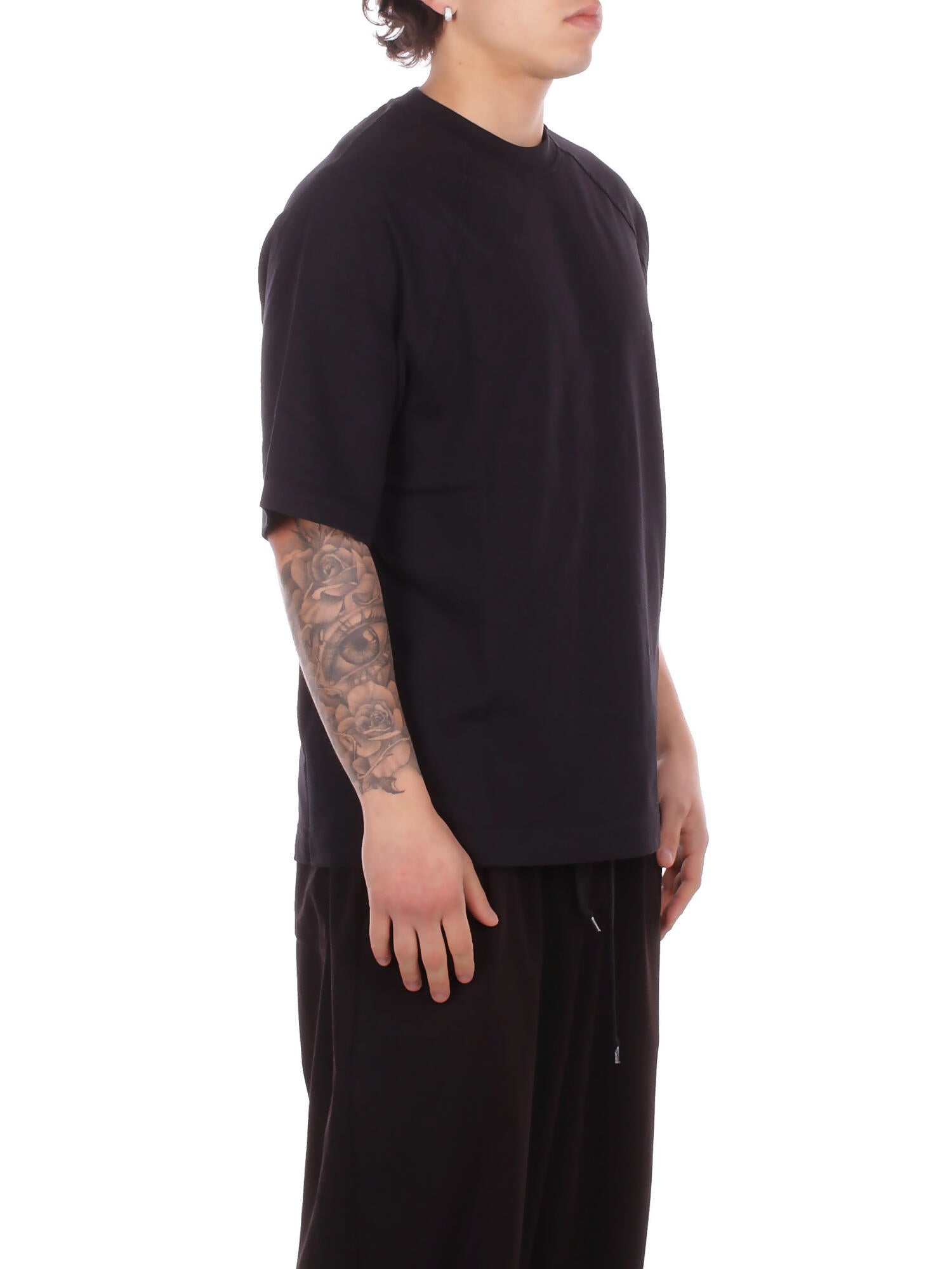 CP COMPANY Uomo T-shirt 20CMSS034A002246G 999 Light fleece short sleve sweat Black