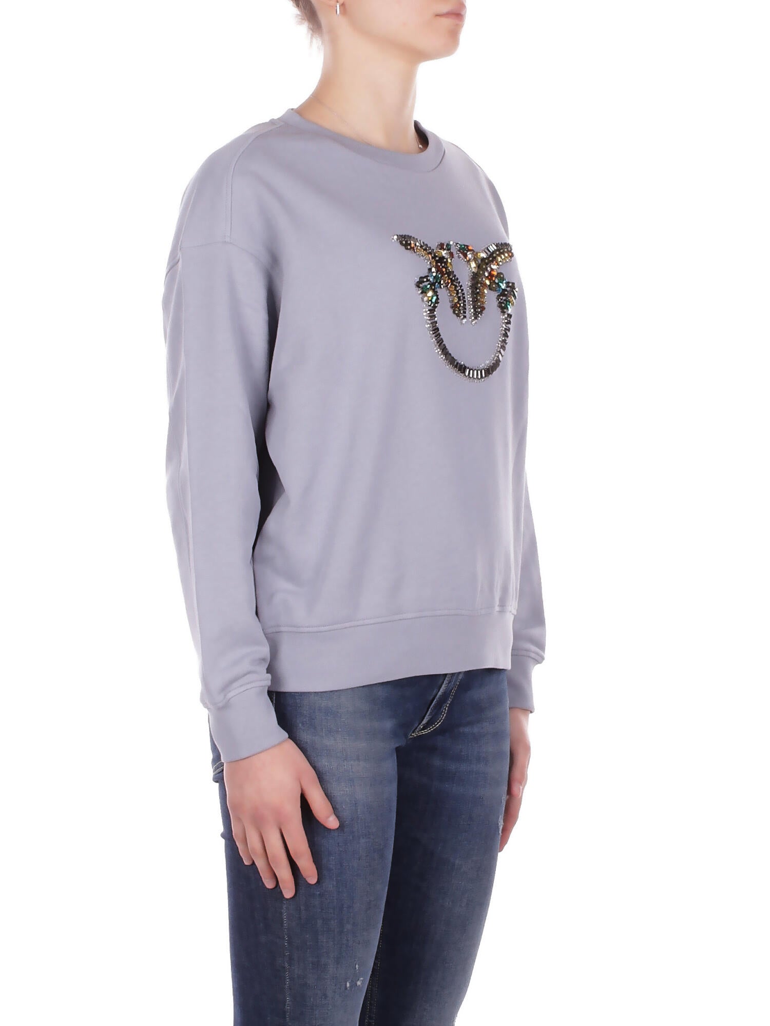 PINKO Donna Felpa 100534A33G E87 Nelly maglia felpa ricamo Polvere