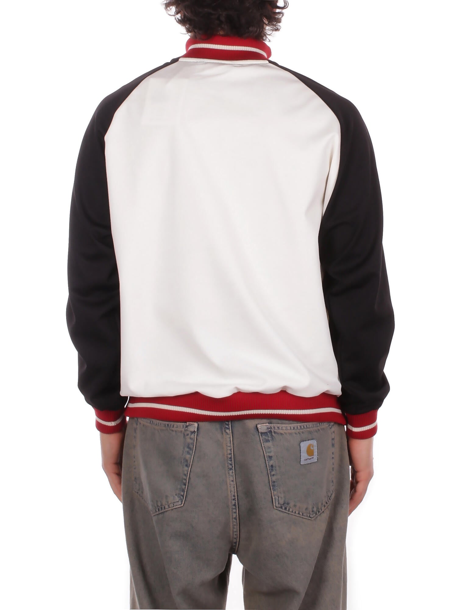 GCDS Uomo Felpa C1MEQE116C008 999A Color block track jkt Black white