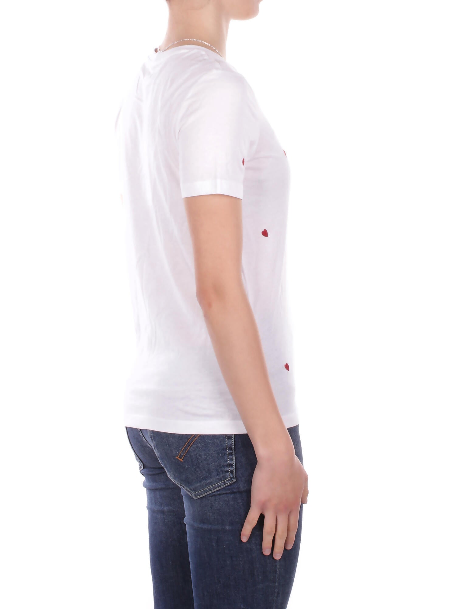 ONLY Donna T-shirt 152884730 WHITE HEART Onlketty life s\s o-neck top Bright white