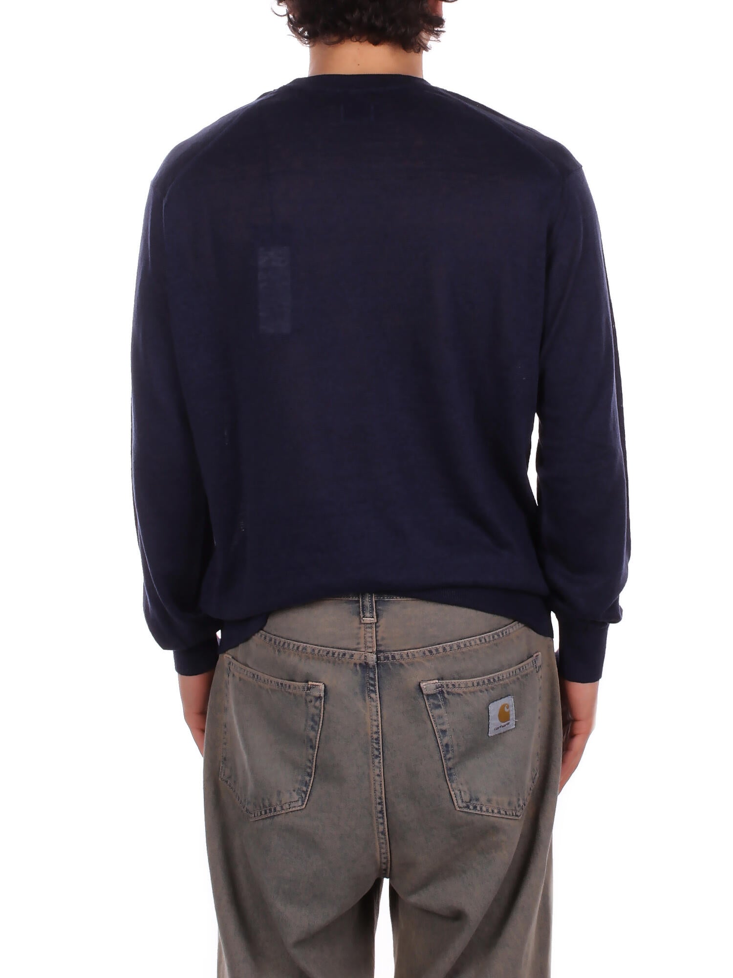 Image of CP COMPANY Uomo Maglia 20CMKN124A110307A 888 Knitwear crew neck in flax Total eclipse