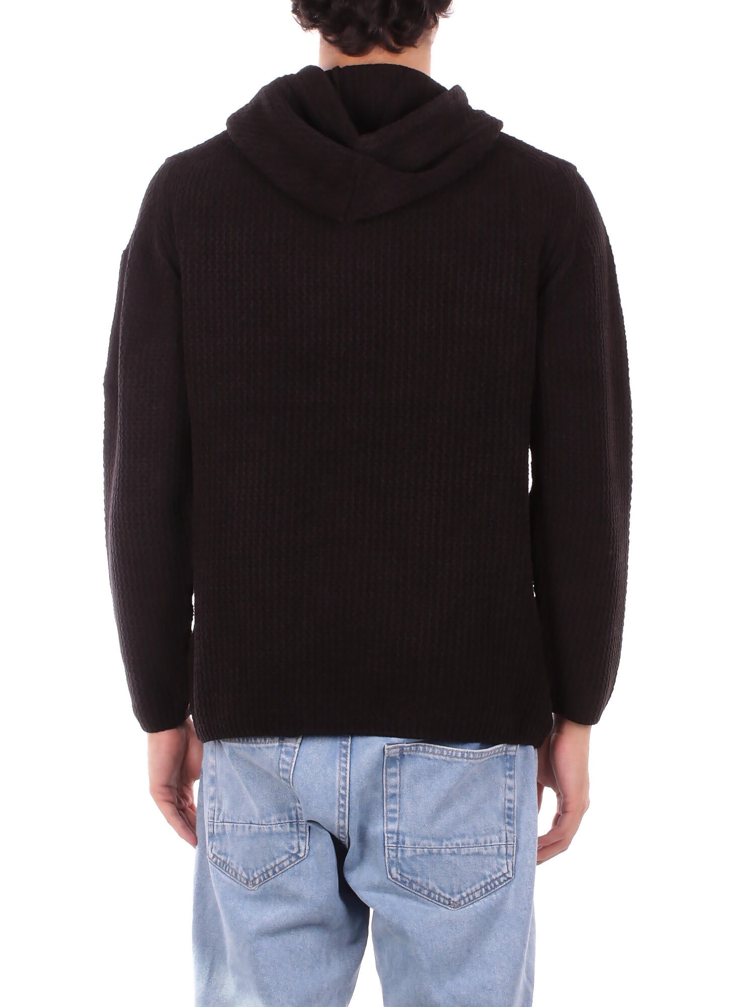 CP COMPANY Uomo Felpa 19CMKN018A 005558G 999 Knitwear hooded in chenille co Black