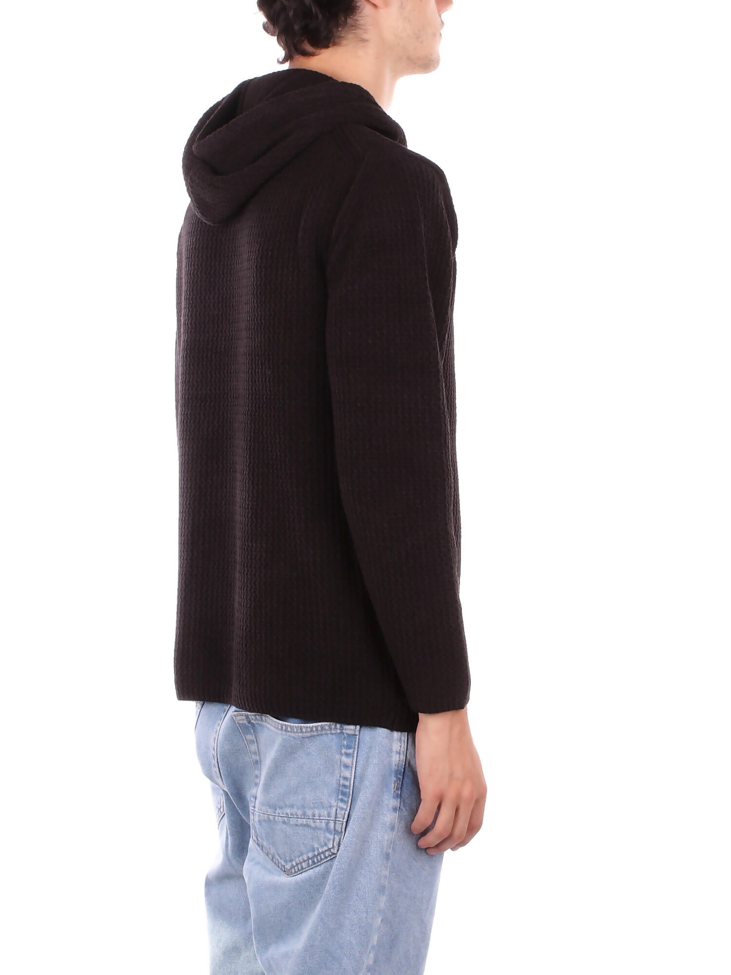 CP COMPANY Uomo Felpa 19CMKN018A 005558G 999 Knitwear hooded in chenille co Black