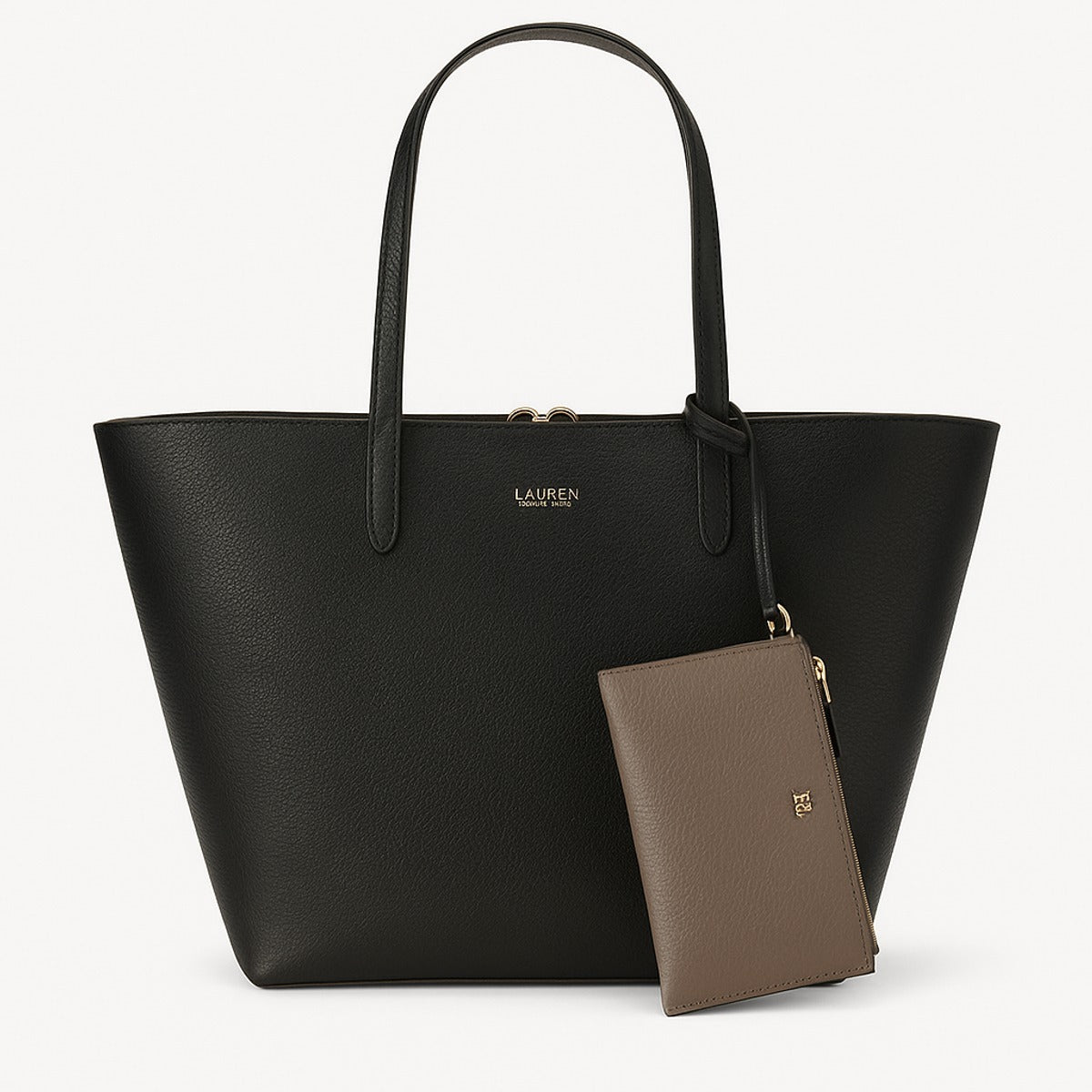 RALPH LAUREN Borsa Donna 431795329 001 in Finta Pelle a Grana Grossa - Nero