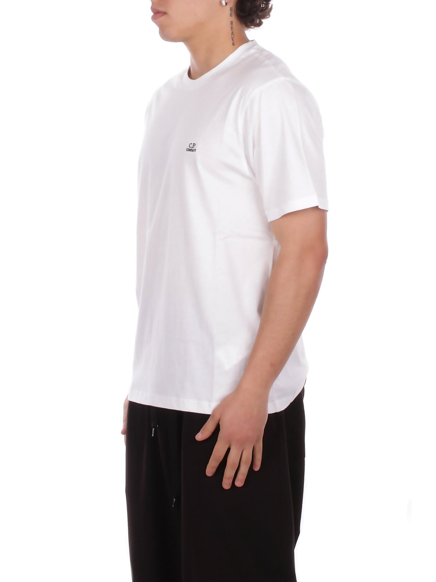 CP COMPANY Uomo T-shirt RCCMTS726A005100W 103 30/1 jersey short sleeve logo Gauze white